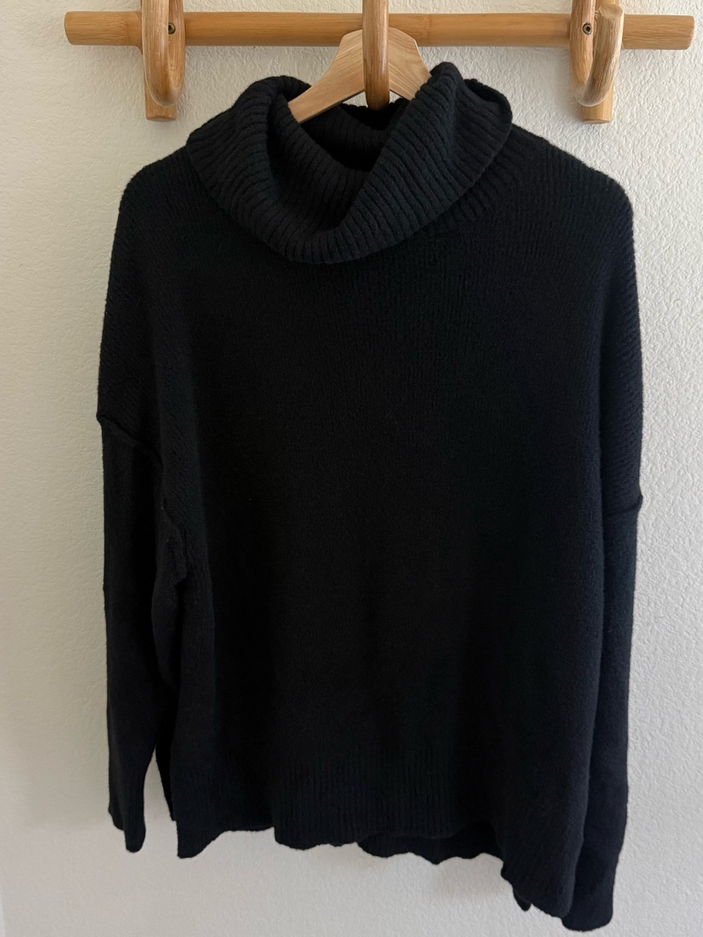 Aerie oversized lounge casual black turtleneck sweater size S